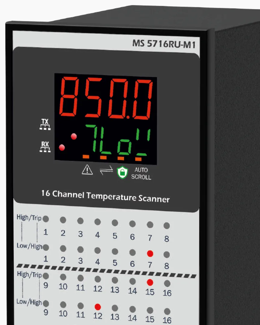 Multispan MS 5716RU — 16-channel temperature scanner with USB data logging