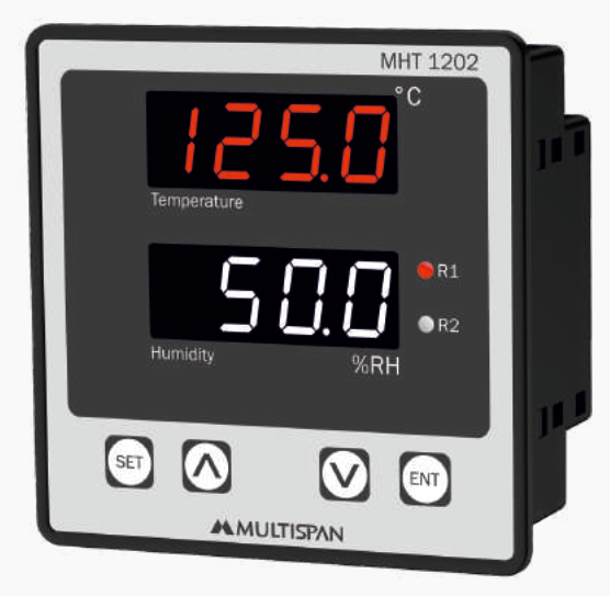 Multispan MHT-1202 / MHT-9044 — متحكم مشترك بالرطوبة والحرارة مع RS-485 Modbus