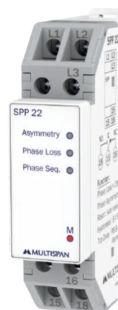 Multispan SPP-22 / V22-RYB — 3-phase single-phasing preventor with R-Y-B indication