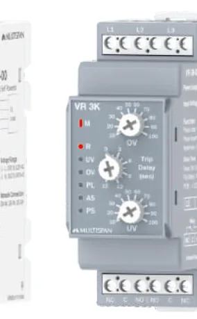 Multispan VR-3K — DIN-rail 3Ø3W voltage protection relay